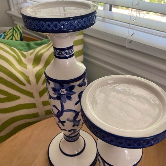 Ralph Lauren Mandarin Blue Candlesticks - Picture 4 of 8